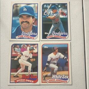 Topps Dodgers, Red Sox, White Sox Trading Cards - Blue, Red, White